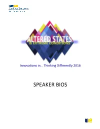 Speaker Bios