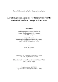 Aerial River Management for Future Water in the Context of Land Use Change in Amazonia