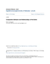 Comparative Behavior and Relationships of the Eiders