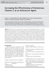 Increasing the Effectiveness of Intravenous Vitamin C As an Anticancer Agent