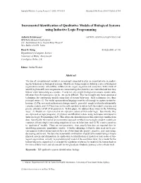 Incremental Identification of Qualitative Models of Biological