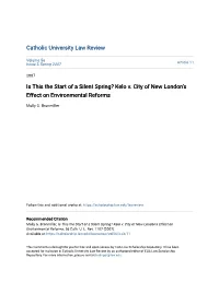 Is This the Start of a Silent Spring? Kelo V. City of New London's Effect on Environmental Reforms