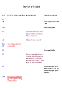 Time Chart for St Nicholas