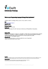 What Are Your Programming Language's Energy-Delay Implications?