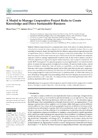 A Model to Manage Cooperative Project Risks to Create Knowledge and Drive Sustainable Business