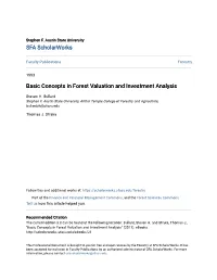 Basic Concepts in Forest Valuation and Investment Analysis