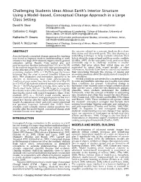 Challenging Students Ideas About Earth's Interior Structure Using a Model-Based, Conceptual Change Approach in a Large Class Setting