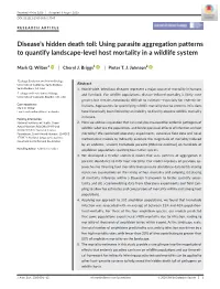 Disease's Hidden Death Toll: Using Parasite Aggregation Patterns to Quantify Landscape-Level Host Mortality in a Wildlife System