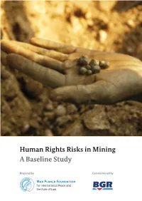 Human Rights Risks in Mining. a Baseline Study