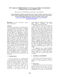 The Comparison of High Definition Versus Stereoscopic Display on Standardized Fundamental Laparoscopic Skill Procedures