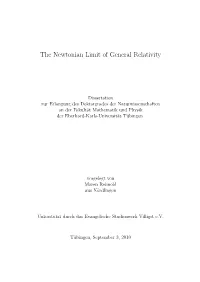 The Newtonian Limit of General Relativity