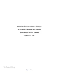 Ubc-President-Installation-Address.Pdf