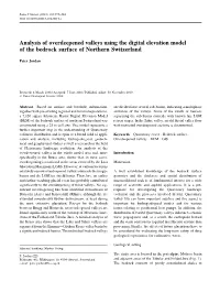 Analysis of Overdeepened Valleys Using the Digital Elevation Model of the Bedrock Surface of Northern Switzerland