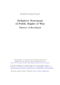 Breckland Definitive Statement of Public Rights Of