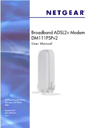 Broadband ADSL2+ Modem Dm111pspv2 User Manual