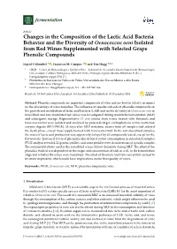 Changes in the Composition of the Lactic Acid Bacteria Behavior And