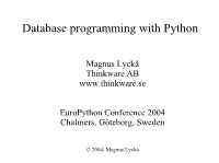 Database Programming with Python