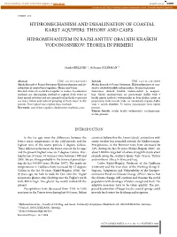 Hydromechanism and Desalination of Coastal Karst Aquifers: Theory and Cases Hidromehanizem in Razslanitev Obalnih Kraških Vodonosnikov: Teorija in Primeri