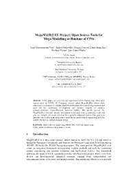 Megam@Rt2 EU Project: Open Source Tools for Mega-Modelling at Runtime of Cpss