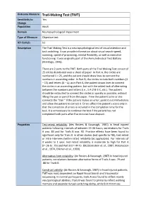 Outcome Measure Trail-Making Test (TMT)