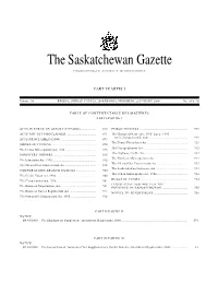 Sask Gazette, Part I, Jul 28, 2000