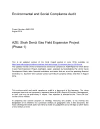 Shah Deniz Gas Field Expansion Project (Phase 1)