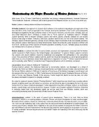 Understanding the Major Branches of Modern Judaism May 10, 2012