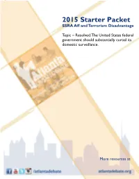 2015 Starter Packet SSRA Aff and Terrorism Disadvantage