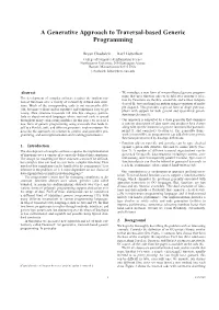 A Generative Approach to Traversal-Based Generic Programming