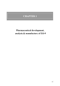 Chapter 1.1 Development of a Bladder Instillation of the Indoloquinone
