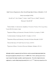 High Velocity Dispersion in a Rare Grand Design Spiral Galaxy at Redshift Z =2.18