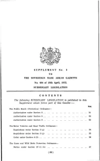 Order Under Section 4 (2)