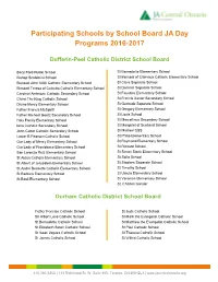 Participating Schools by School Board JA Day Programs 2016-2017