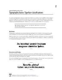 Typography Basics: Typeface Classifications