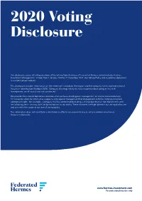 Voting Disclosures 2020