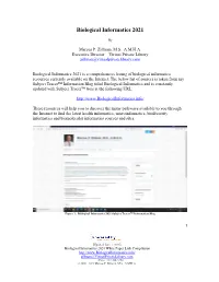 Biological Informatics 2021