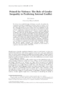 Gender Inequality in Predicting Internal Conﬂict