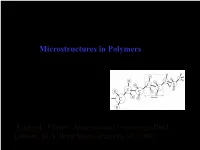 Lecture Notes on Structure and Properties of Engineering Polymers