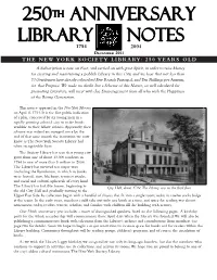 Library Notes 250Th Anniversary Issue.Qxd