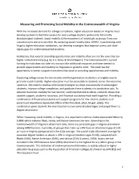 Measuring and Promoting Social Mobility in the Commonwealth of Virginia