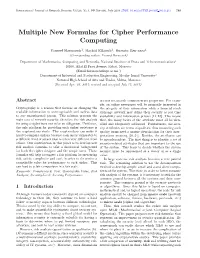 Multiple New Formulas for Cipher Performance Computing