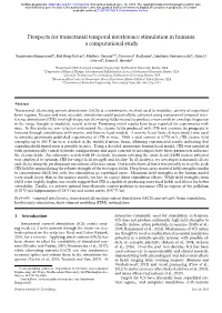 Prospects for Transcranial Temporal Interference Stimulation in Humans: a Computational Study