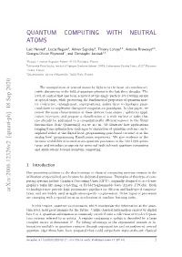 Quantum Computing with Neutral Atoms