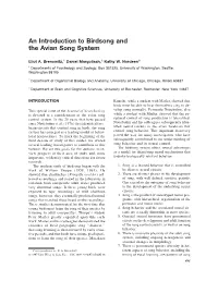 An Introduction to Birdsong and the Avian Song System