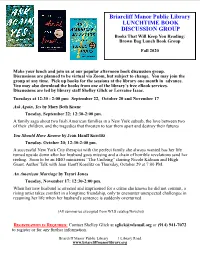 Briarcliff Manor Public Library LUNCHTIME BOOK DISCUSSION GROUP