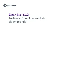 Extended ISCD Technical Specification (Tab Delimited File) VERSION HISTORY