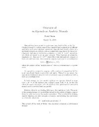 Overview of ∞-Operads As Analytic Monads