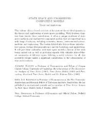 State Space and Unobserved Component Models