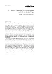 The Effect of Different Strengthening Methods on Different Kinds of Paper