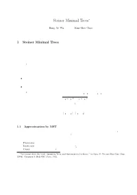 1 Steiner Minimal Trees